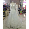 Lujoso de alta calidad de manga larga vestido de novia de encaje